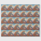 Douanenaam Mooie Eenhoorn Cadeaupapier (Vlak)