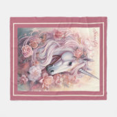 Douanenaam Mooie Eenhoorn Fleece Deken (Voorkant (Horizontaal))