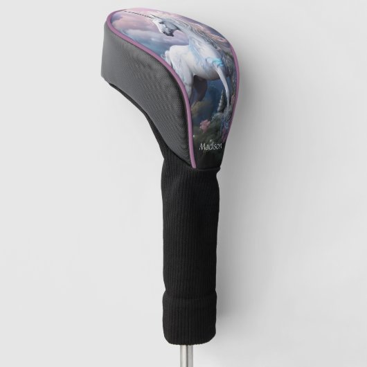 Douanenaam Mooie Eenhoorn Golfheadcover (Schuin)