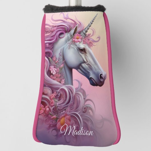 Douanenaam Mooie Eenhoorn Golfheadcover (Draai 90)