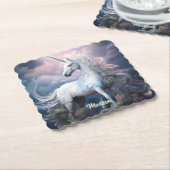Douanenaam Mooie Eenhoorn Kartonnen Onderzetters (Gebogen)
