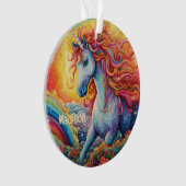 Douanenaam Mooie Eenhoorn Ornament (voorkant)