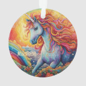 Douanenaam Mooie Eenhoorn Ornament (achterkant)