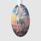 Douanenaam Mooie Eenhoorn Ornament (voorkant)