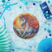 Douanenaam Mooie Eenhoorn Papieren Bordje (Feest)