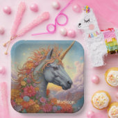 Douanenaam Mooie Eenhoorn Papieren Bordje (Feest)