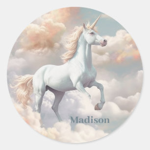 Douanenaam Mooie Eenhoorn Ronde Sticker