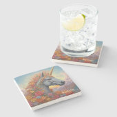 Douanenaam Mooie Eenhoorn Stenen Onderzetter (Zijkant)