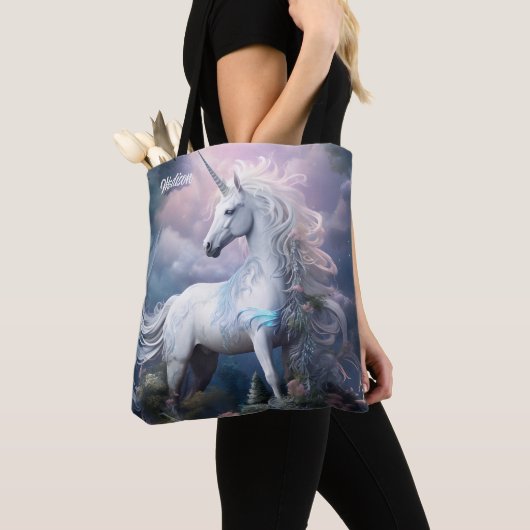 Douanenaam Mooie Eenhoorn Tote Bag (Dichtbij)