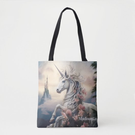 Douanenaam Mooie Eenhoorn Tote Bag (Voorkant)