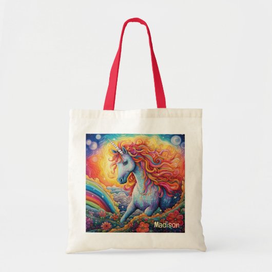 Douanenaam Mooie Eenhoorn Tote Bag (Voorkant)