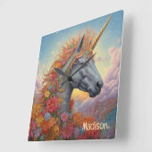 Douanenaam Mooie Eenhoorn Vierkante Klok (Hoek)