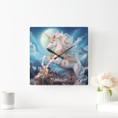 Douanenaam Mooie Eenhoorn Vierkante Klok (Huis)