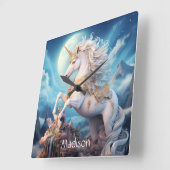 Douanenaam Mooie Eenhoorn Vierkante Klok (Hoek)