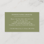 Douanenaam Mos Sage Olijfgroen Wit Monogram Visitekaartje (Achterkant)