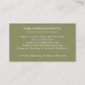 Douanenaam Mos Sage Olijfgroen Wit Monogram Visitekaartje (Achterkant)