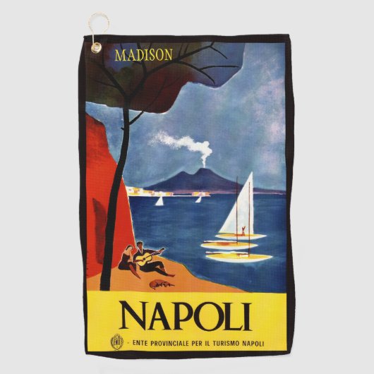 Douanenaam Napoli (Napels) Vintage Travel Golfhanddoek (Voorkant)