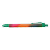 Douanenaam Neon van Rood, Roze, Sinaasappel & Groe Zwarte Inkt Pen (Bovenkant)