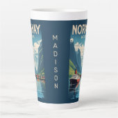 Douanenaam Noorwegen Latte Mok (Voorkant)