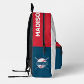 Douanenaam & Nummer Baseball Bedrukte Rugzak (Links)