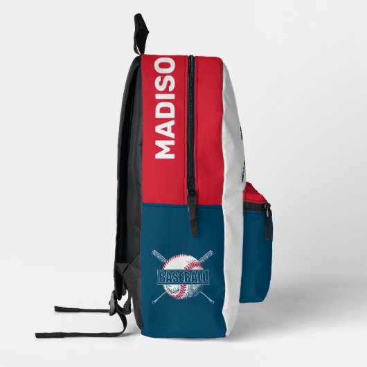 Douanenaam & Nummer Baseball Bedrukte Rugzak (Links)