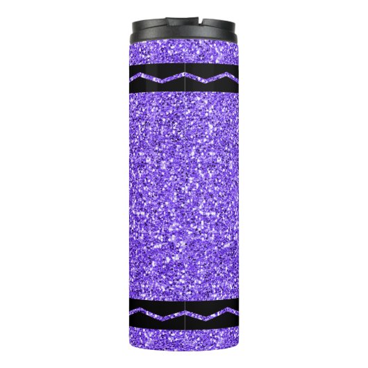 Douanenaam Paarse Glitter Crayon Thermische Tumble Thermosbeker (Achterkant)