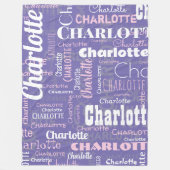 Douanenaam Paarse Roze Herhalend Graffitipatroon Fleece Deken (Voorkant)