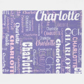 Douanenaam Paarse Roze Herhalend Graffitipatroon Fleece Deken (Voorkant (Horizontaal))