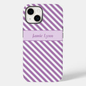 Douanenaam Paarse/Witte Strepen Case-Mate iPhone Case (Achterkant)