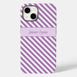 Douanenaam Paarse/Witte Strepen Case-Mate iPhone 14 Hoesje