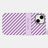 Douanenaam Paarse/Witte Strepen Case-Mate iPhone Case (Achterkant (horizontaal))