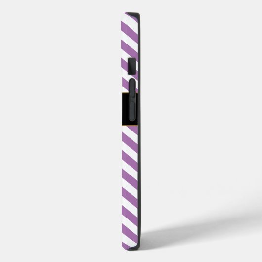 Douanenaam Paarse/Witte Strepen Case-Mate iPhone Case (Achterkant / Links)