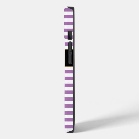 Douanenaam Paarse/Witte Strepen Case-Mate iPhone Case (Achterkant / Links)