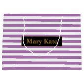 Douanenaam Paarse/Witte Strepen Groot Cadeauzakje (Voorkant)