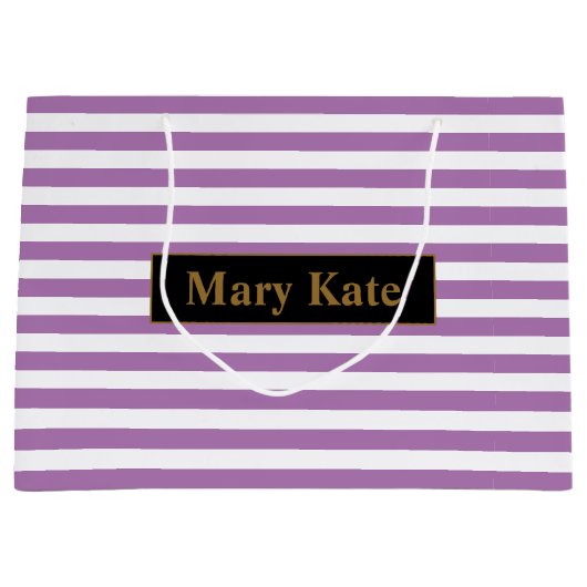 Douanenaam Paarse/Witte Strepen Groot Cadeauzakje (Voorkant)