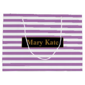 Douanenaam Paarse/Witte Strepen Groot Cadeauzakje (Achterkant)