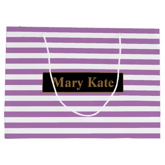 Douanenaam Paarse/Witte Strepen Groot Cadeauzakje (Achterkant)