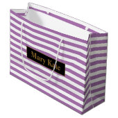 Douanenaam Paarse/Witte Strepen Groot Cadeauzakje (Voorkant Gekanteld)