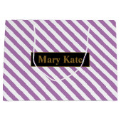 Douanenaam Paarse/Witte Strepen Groot Cadeauzakje (Voorkant)