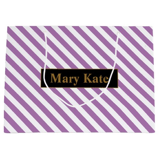 Douanenaam Paarse/Witte Strepen Groot Cadeauzakje (Voorkant)