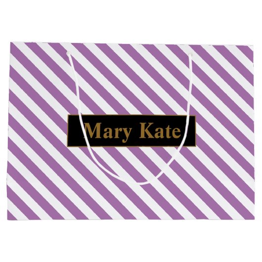 Douanenaam Paarse/Witte Strepen Groot Cadeauzakje (Achterkant)