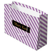 Douanenaam Paarse/Witte Strepen Groot Cadeauzakje (Achterkant Gekanteld)