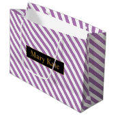 Douanenaam Paarse/Witte Strepen Groot Cadeauzakje (Voorkant Gekanteld)