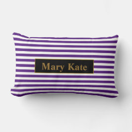 Douanenaam Paarse/Witte Strepen Kussen