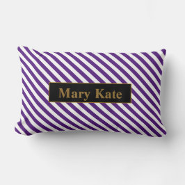 Douanenaam Paarse/Witte Strepen Kussen