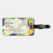 Douanenaam Perrrots en tropische vruchten Bagagelabel (Achterkant horizontaal)