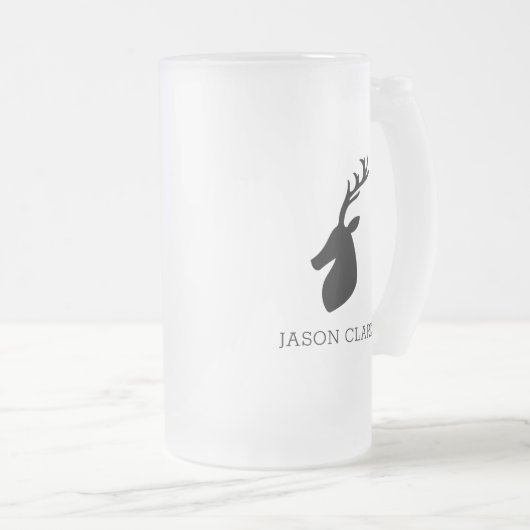 Douanenaam renrendierster matglas bierpul (Voorkant rechts)