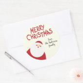 Douanenaam Rode Vrolijke Kerstmis Kerstman Vakanti Ronde Sticker (Envelop)