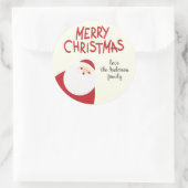 Douanenaam Rode Vrolijke Kerstmis Kerstman Vakanti Ronde Sticker (Tas)