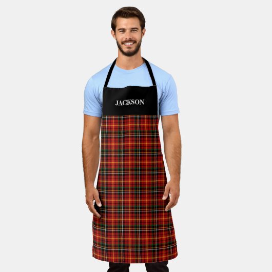 Douanenaam Rood Plaid Schort (Gedragen)